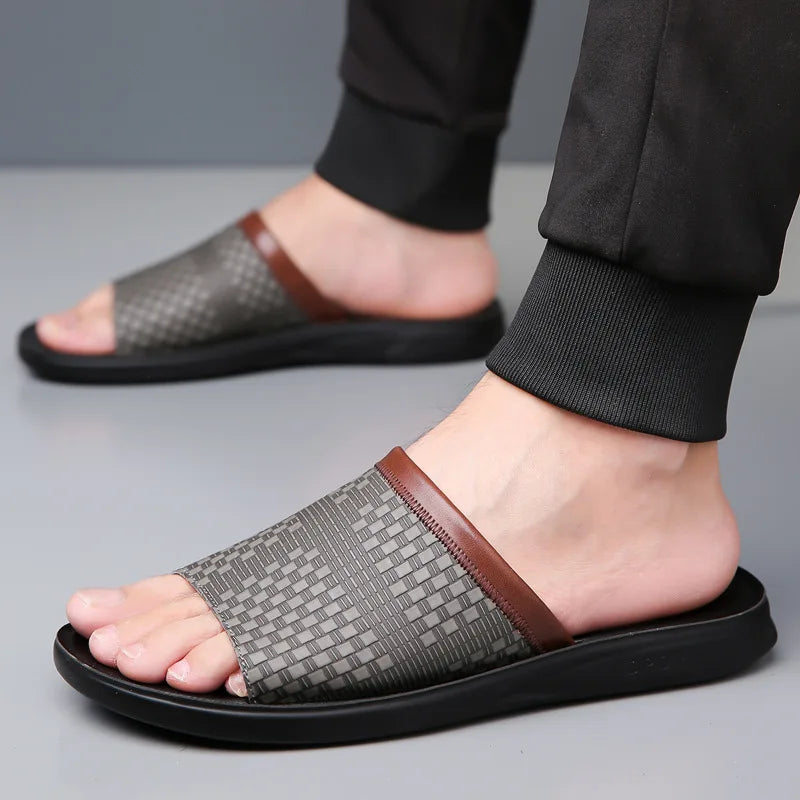 Ravenna Woven Leather Slides