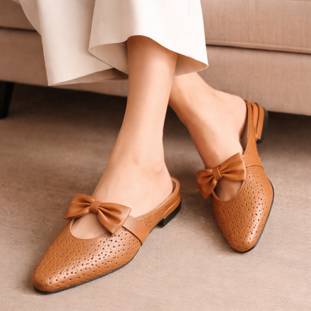 Sienna Woven Bow Mule