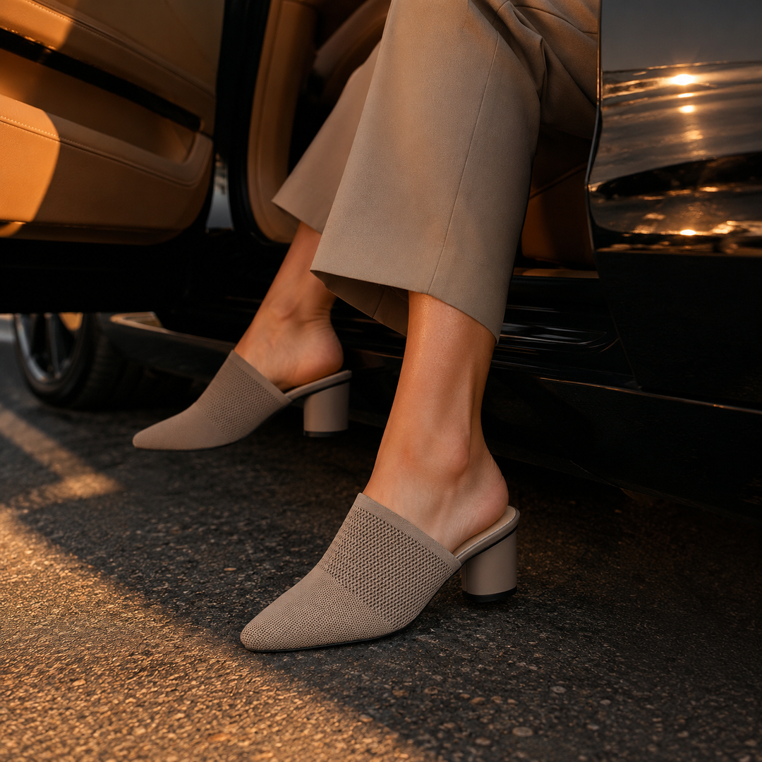 Pointed Knit Mules