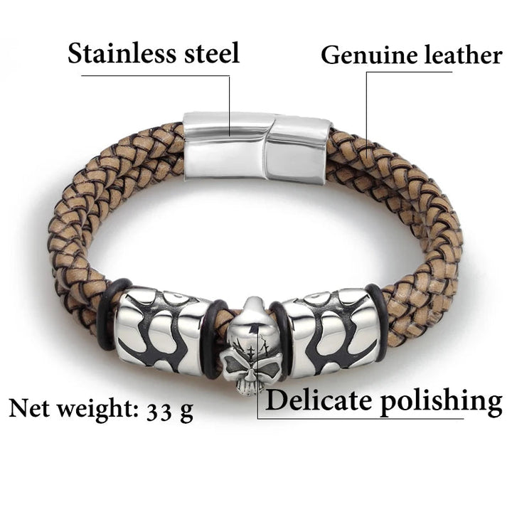 Obsidian Skull Bracelet