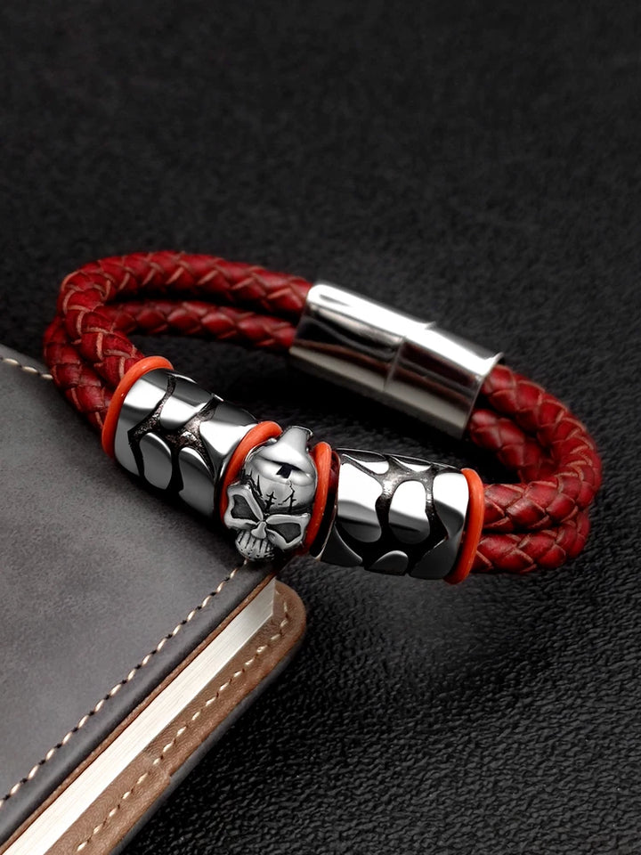 Obsidian Skull Bracelet