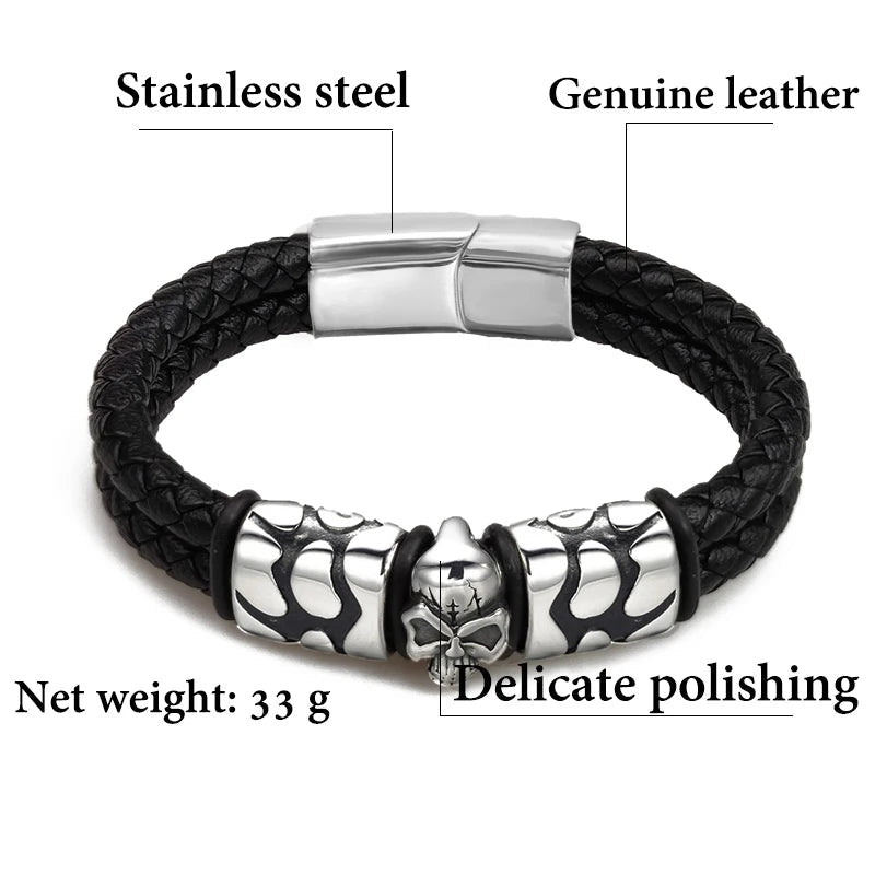 Obsidian Skull Bracelet