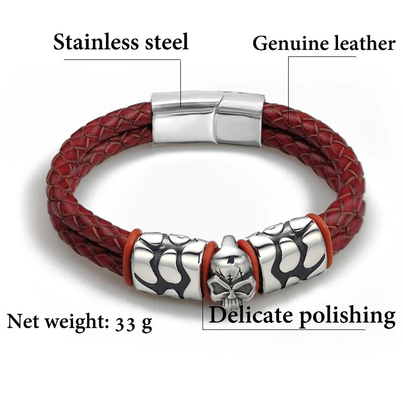 Obsidian Skull Bracelet