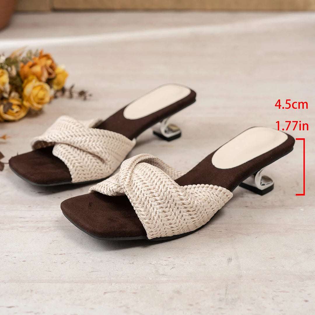 French Wedge Slide Sandals