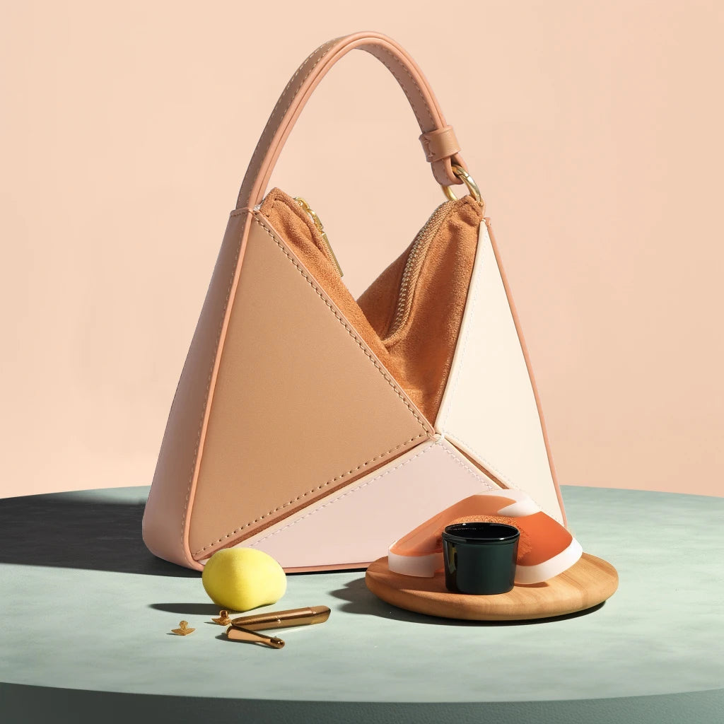 Pyramid Colorblock Handbag