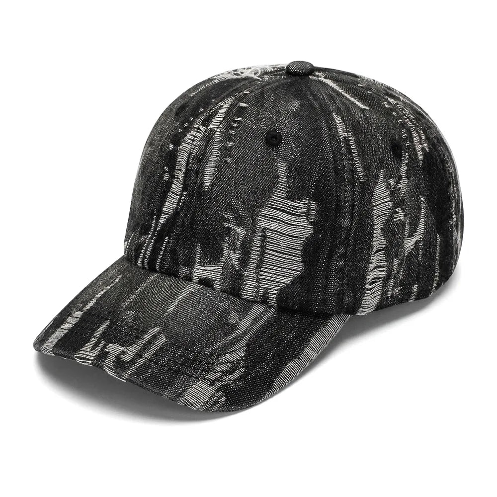 Shredded Denim Cap