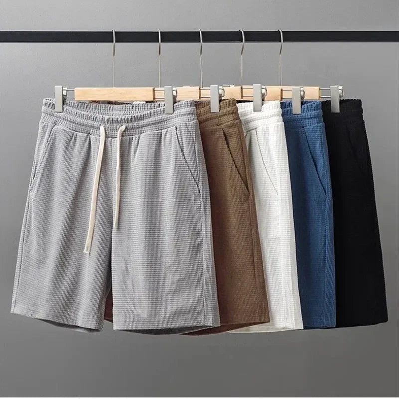 Waffle Knit Drawstring Shorts