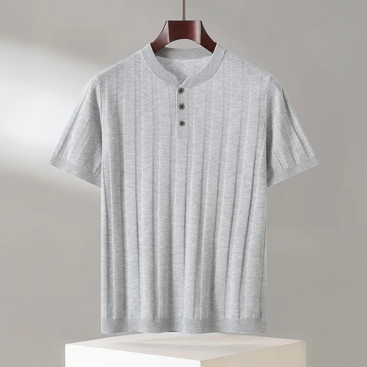 Lightweight Knit Short Sleeve Henley