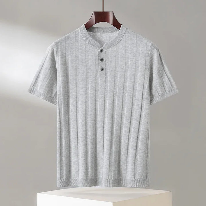 Lightweight Knit Short Sleeve Henley
