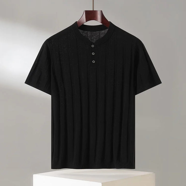 Lightweight Knit Short Sleeve Henley