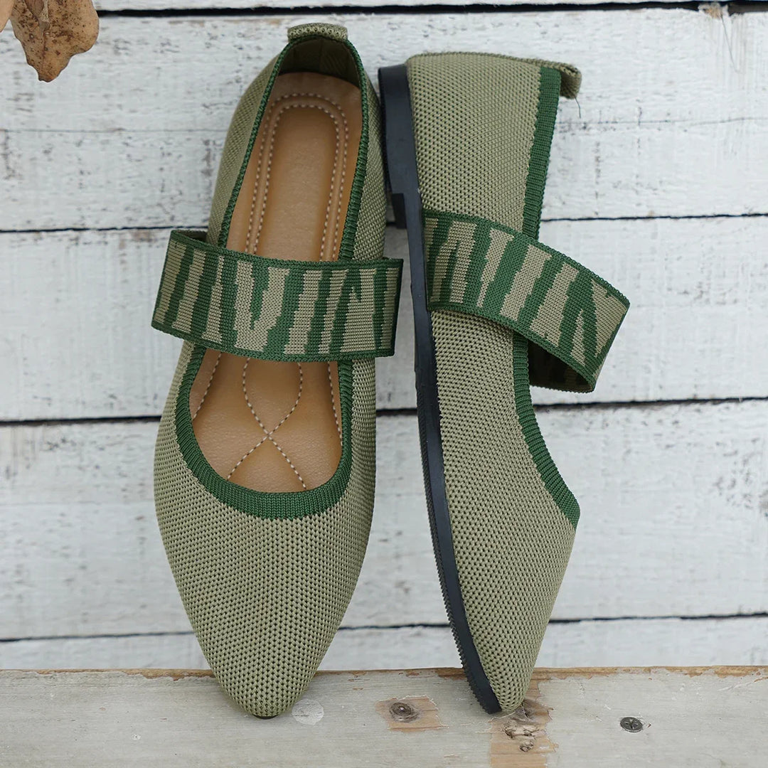 Striped Mary Jane Flat