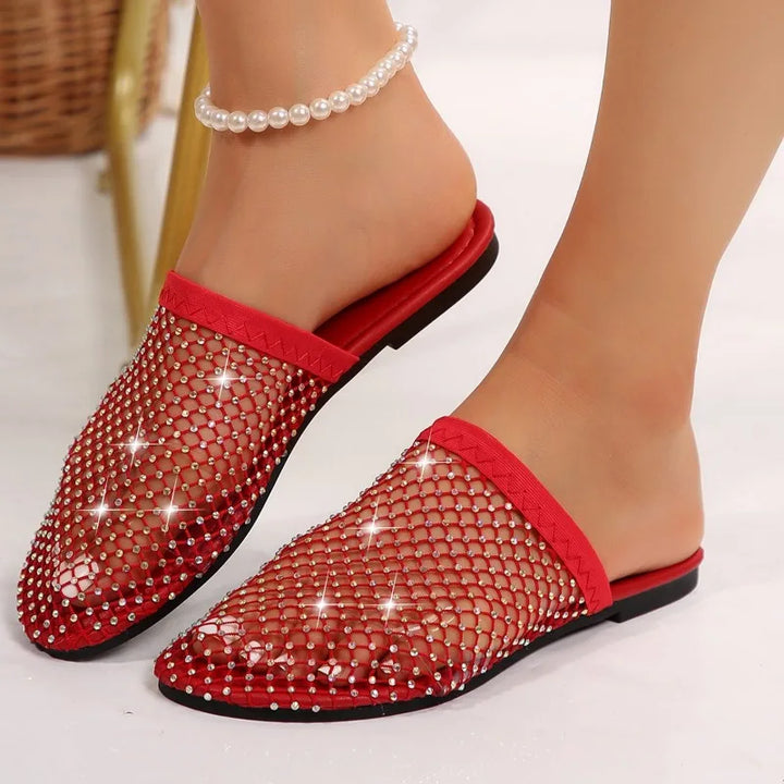 Crystal Mesh Slip-On Flat