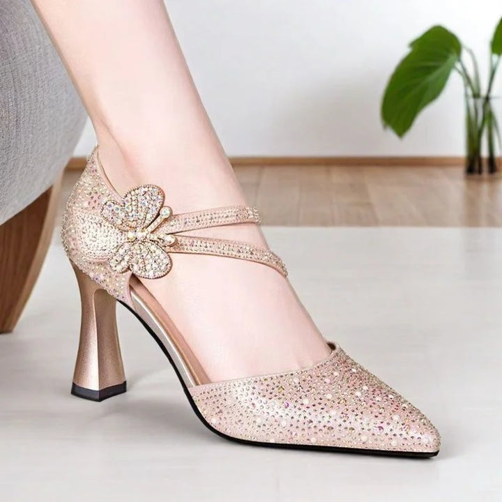 Celese Crystal Strap Heels