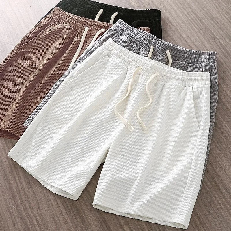 Waffle Knit Drawstring Shorts