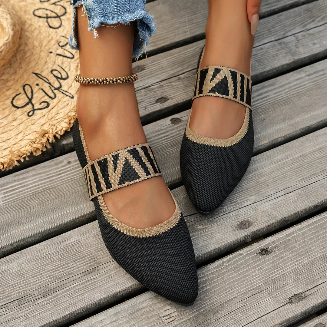 Striped Mary Jane Flat