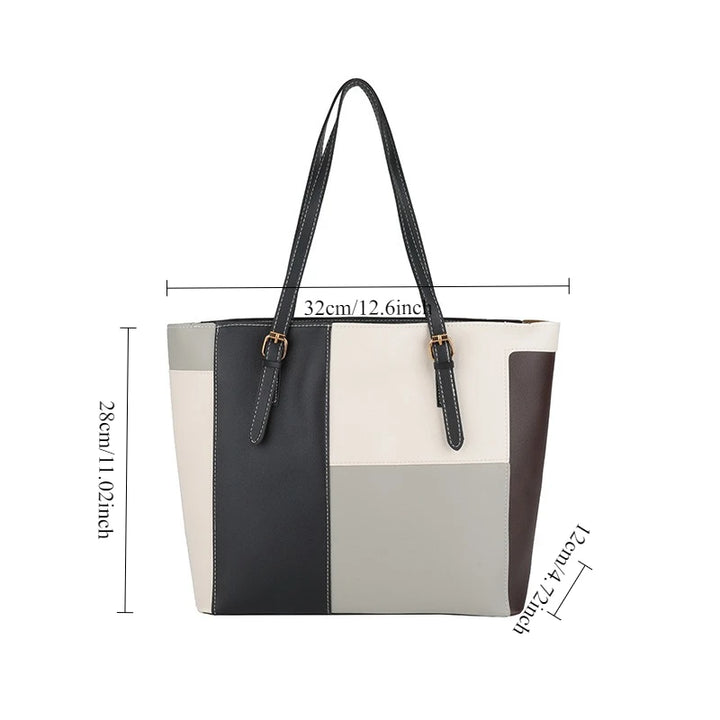 Colorblock Patchwork Tote