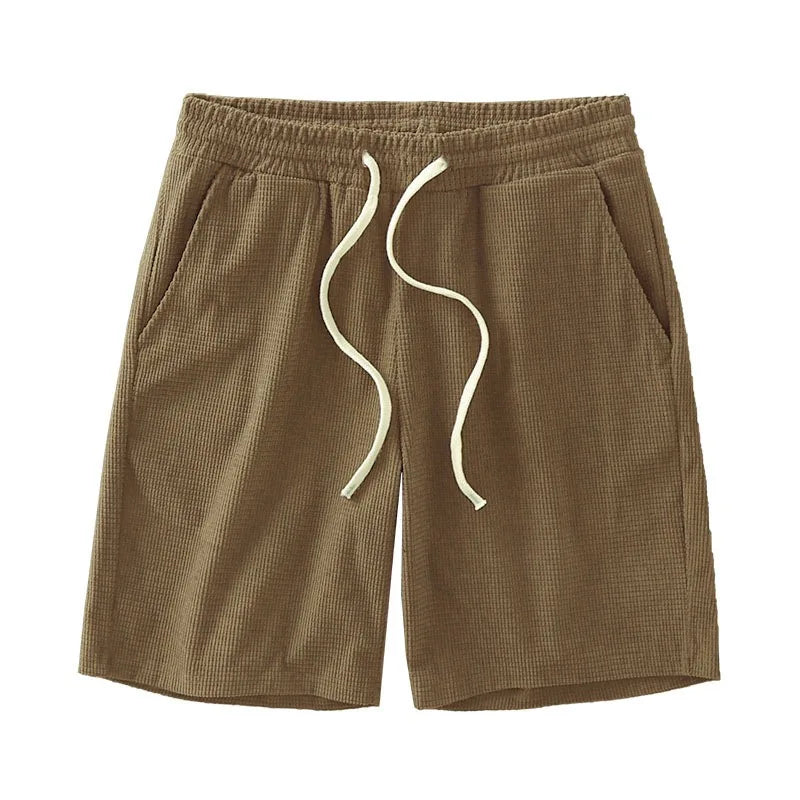 Waffle Knit Drawstring Shorts
