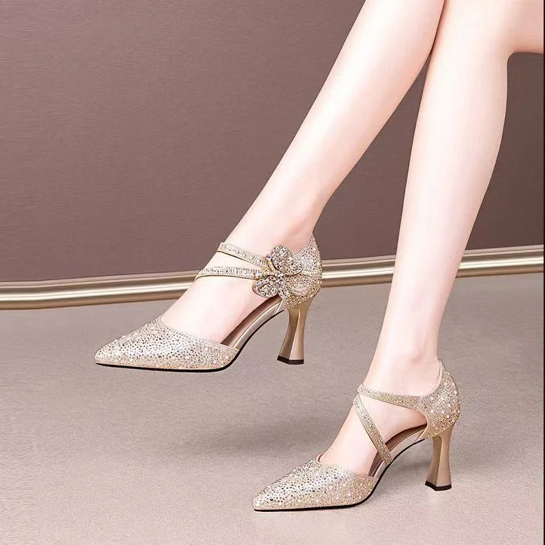 Celese Crystal Strap Heels