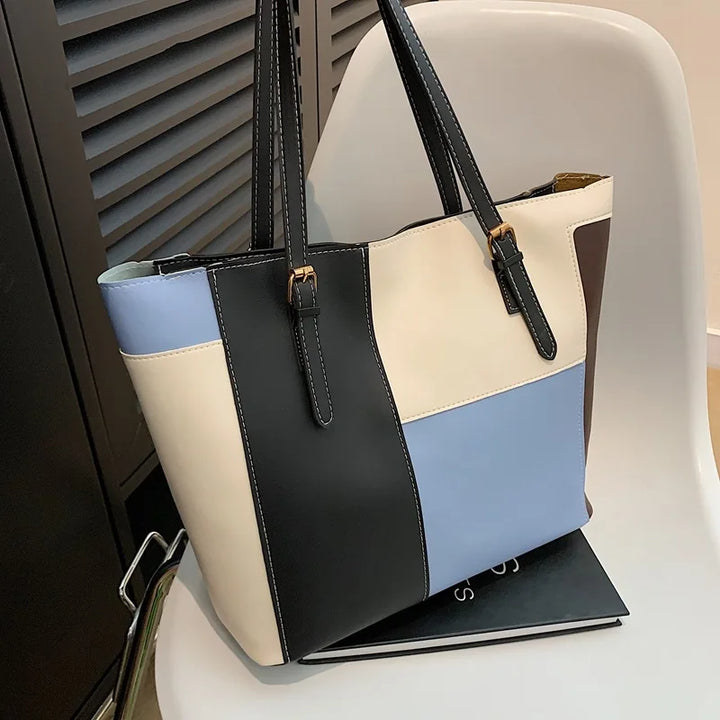 Colorblock Patchwork Tote