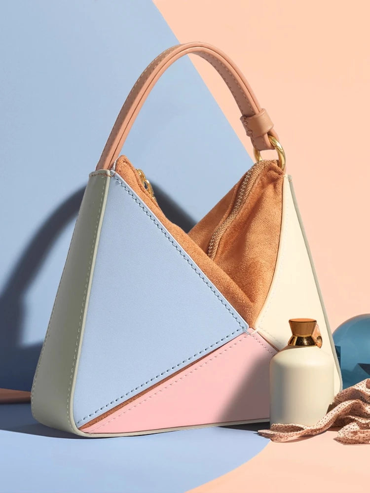 Pyramid Colorblock Handbag