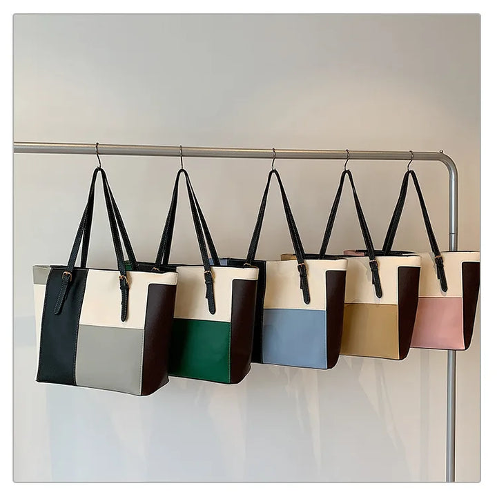 Colorblock Patchwork Tote