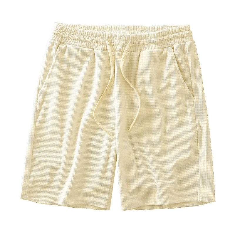 Waffle Knit Drawstring Shorts
