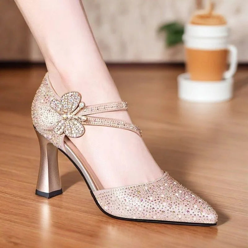 Celese Crystal Strap Heels
