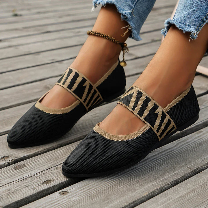 Striped Mary Jane Flat