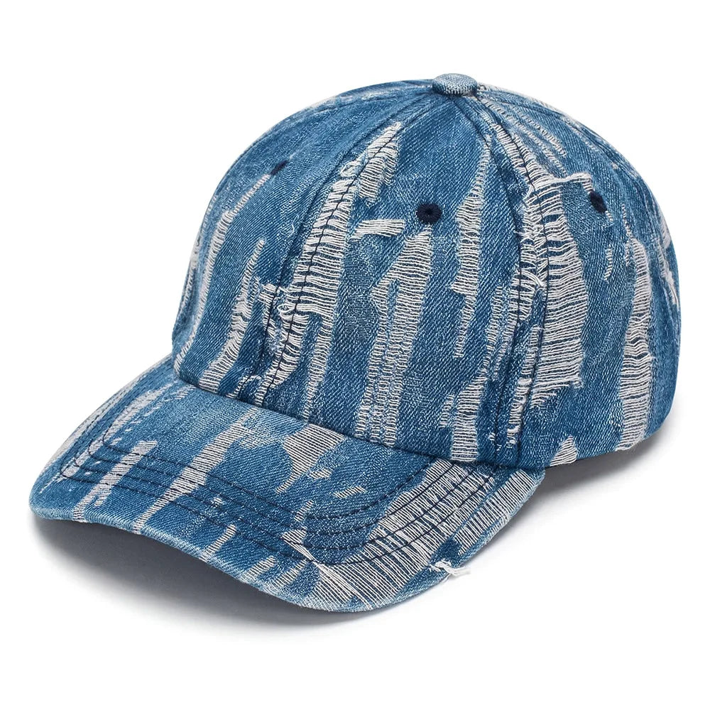 Shredded Denim Cap