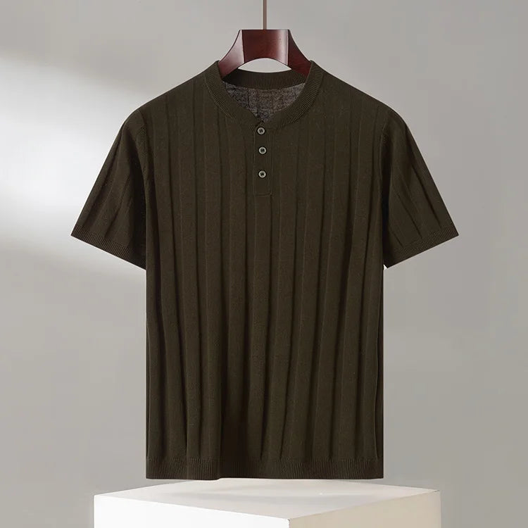 Lightweight Knit Short Sleeve Henley