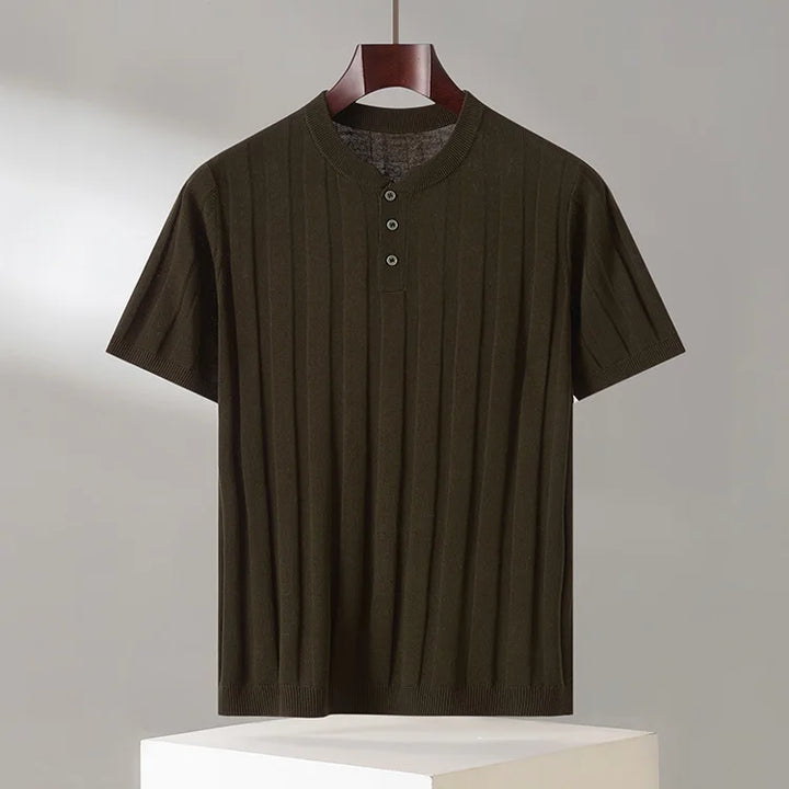 Lightweight Knit Short Sleeve Henley