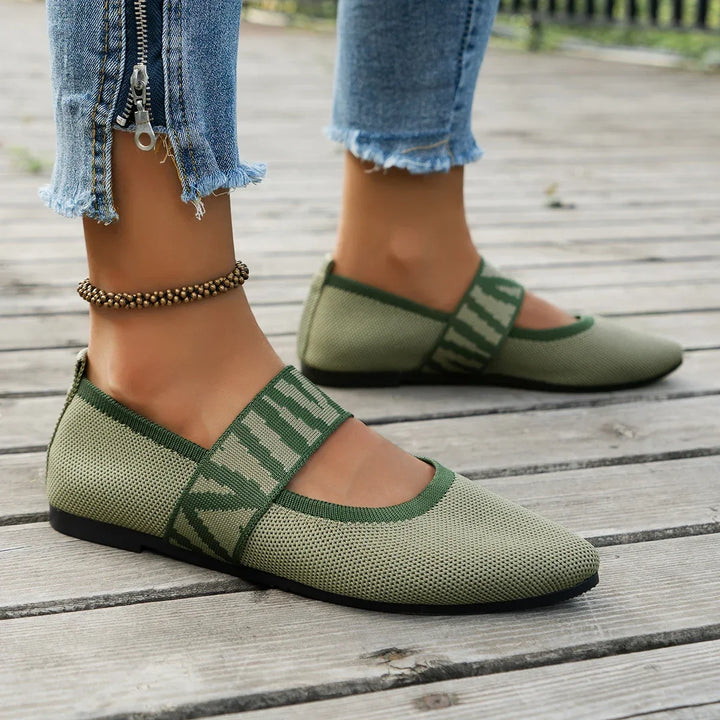 Striped Mary Jane Flat