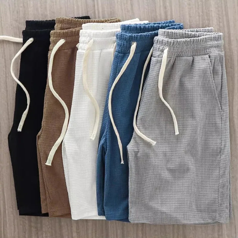 Waffle Knit Drawstring Shorts