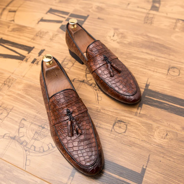 Handwoven Leather Tassel Loafers