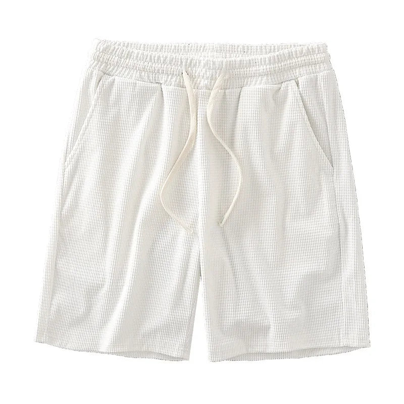 Waffle Knit Drawstring Shorts