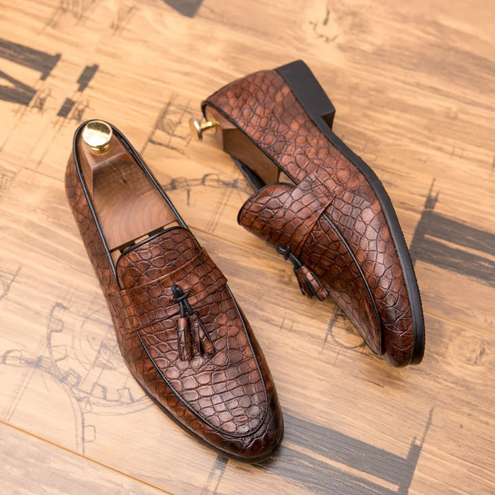 Handwoven Leather Tassel Loafers