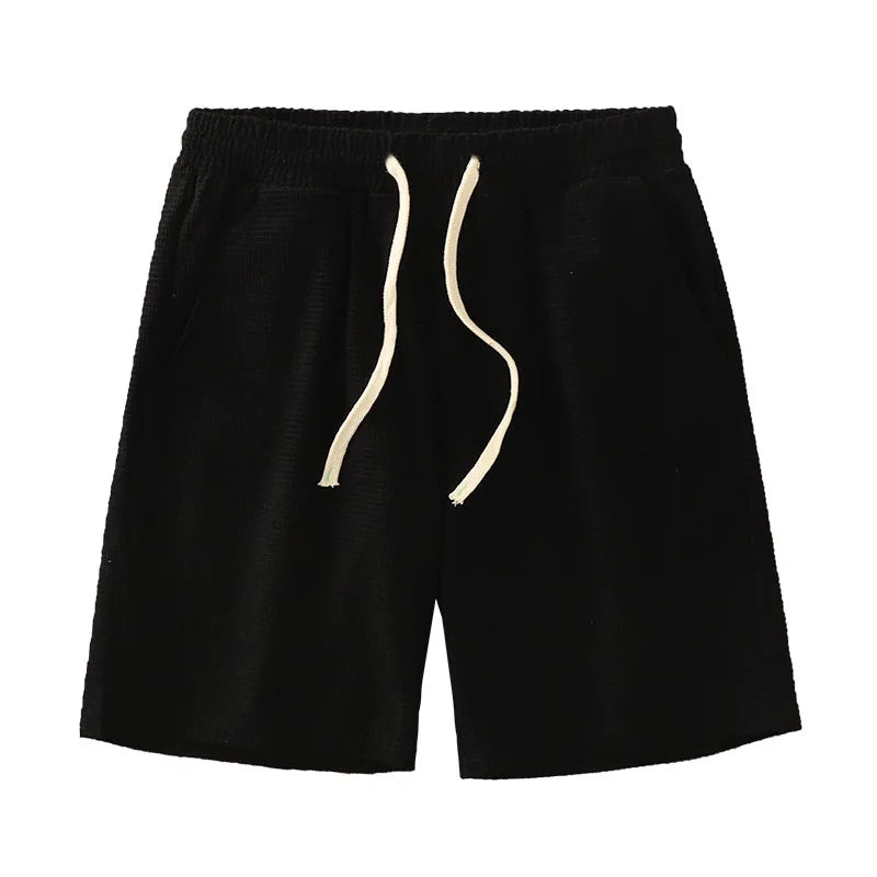 Waffle Knit Drawstring Shorts