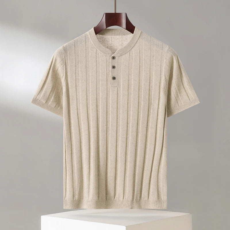 Lightweight Knit Short Sleeve Henley