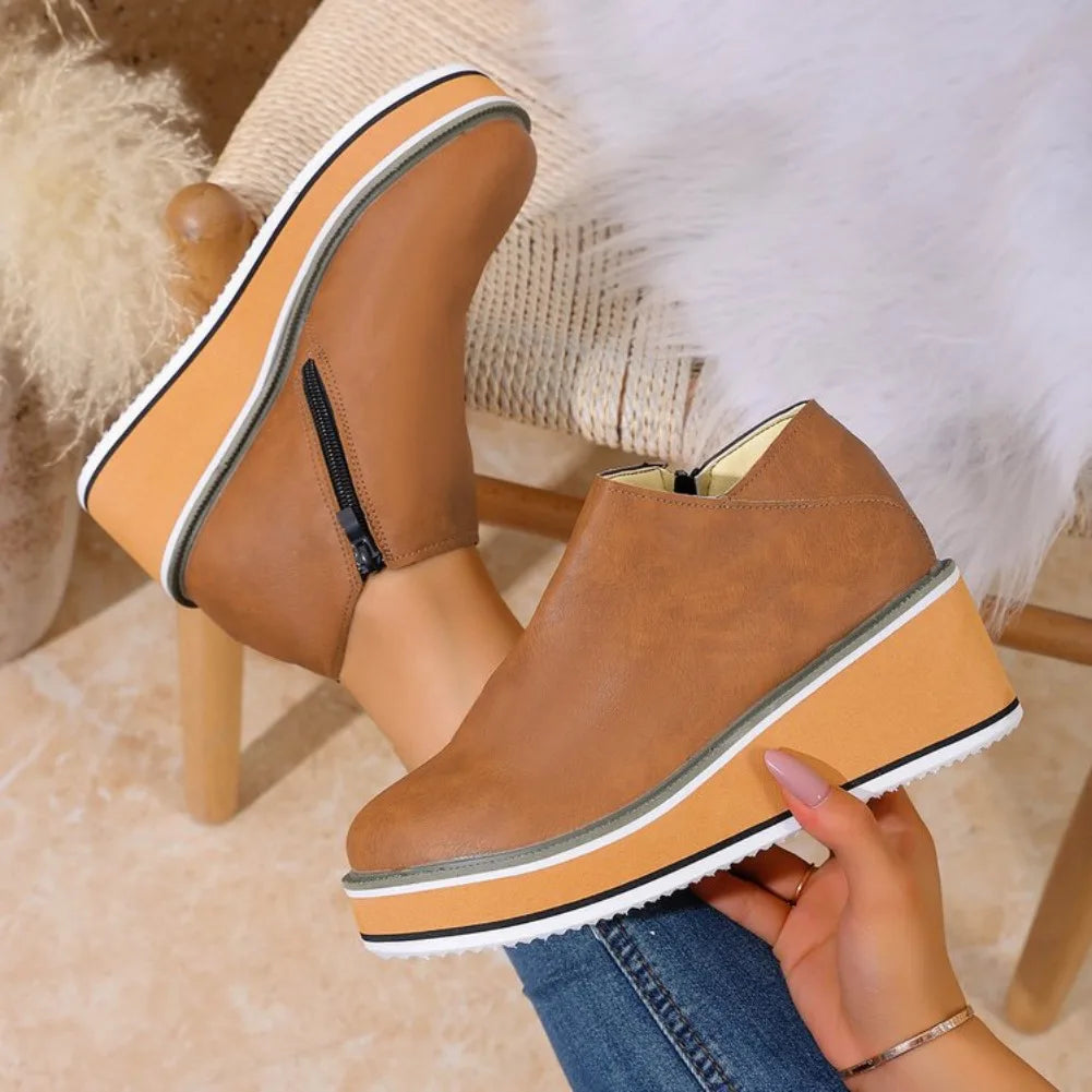 Adalene Wedge Ankle Boots