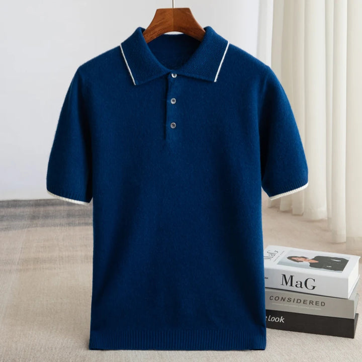 Merino Wool Short Sleeve Knit Polo