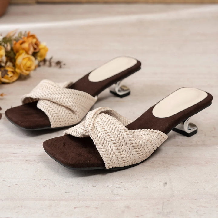 French Wedge Slide Sandals